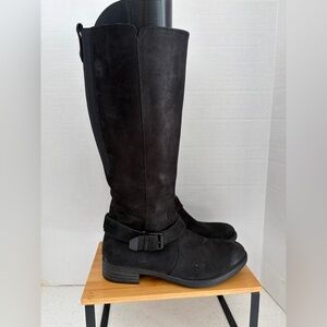 Bussola Trapani Tulsa Black Soft Suede Women’s 8 (38) Side Zip  High Boots